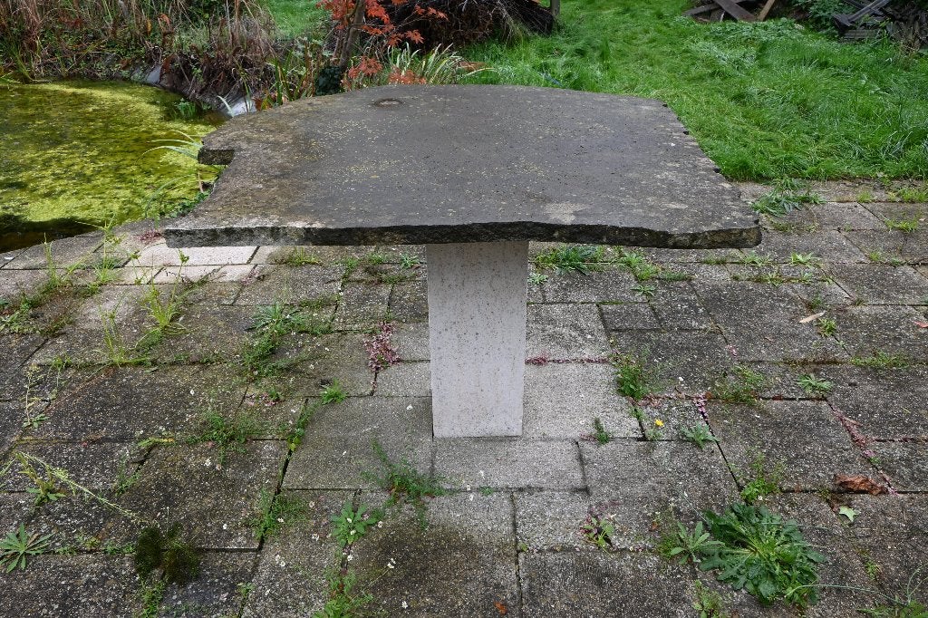 Table de jardin vintage brutaliste, Enlèvement, Utilisé, Carré
