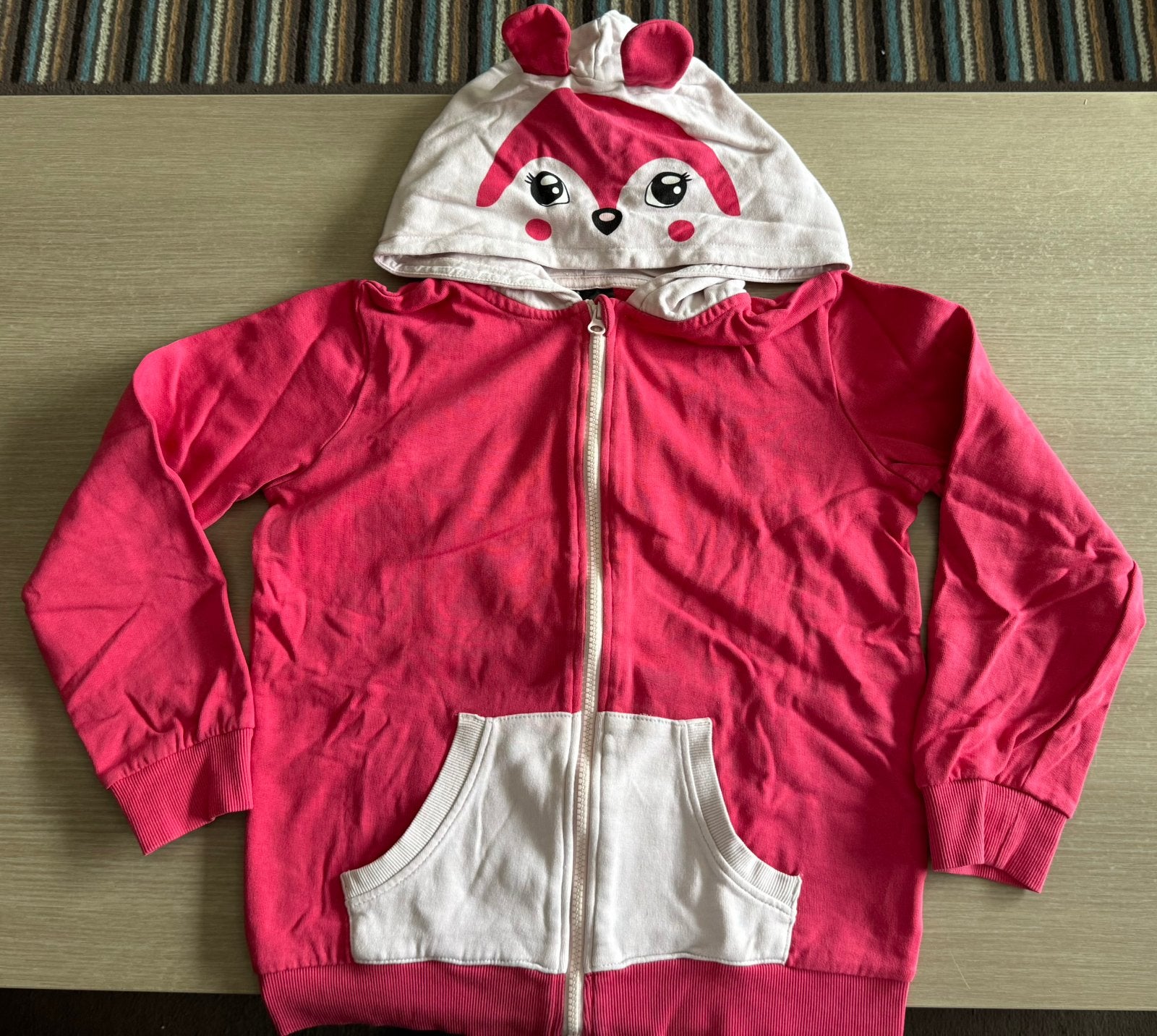 Hoodie met rits maat 140/146, oortjes op de kap, Kinderen en Baby's, Kinderkleding | Maat 140, Ophalen, Gebruikt, Meisje, Trui of Vest