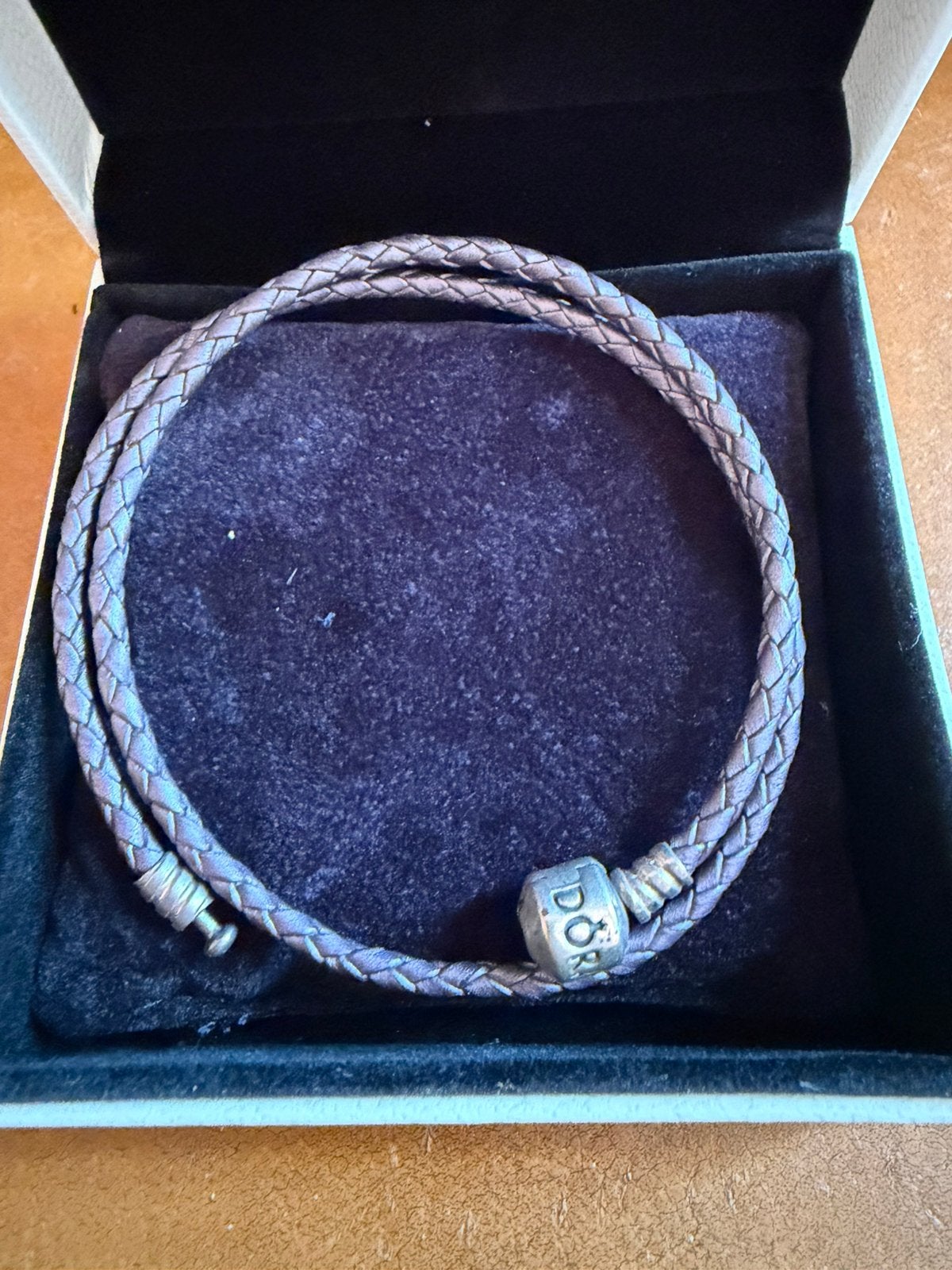 Bracelet cuir Pandora, mauve clair, Handtassen en Accessoires, Ophalen of Verzenden, Zo goed als nieuw, Leer