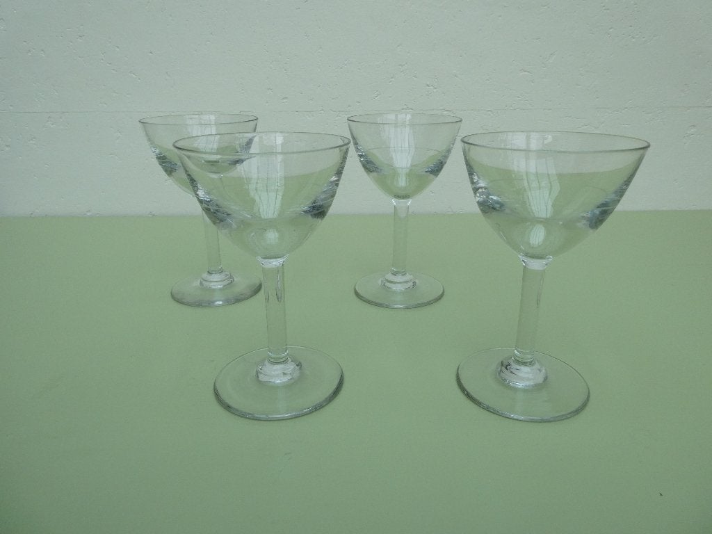 Quatre vieux verres à cocktail, verres à vin, Enlèvement ou Envoi, Utilisé, Autres types