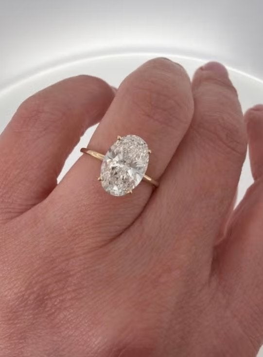 Nieuwe 14kt Gouden Solitairring met 3.03 Crt Diamant(D/VS2), Bijoux, Sacs & Beauté, Bagues, Neuf, Enlèvement ou Envoi, Or, Or