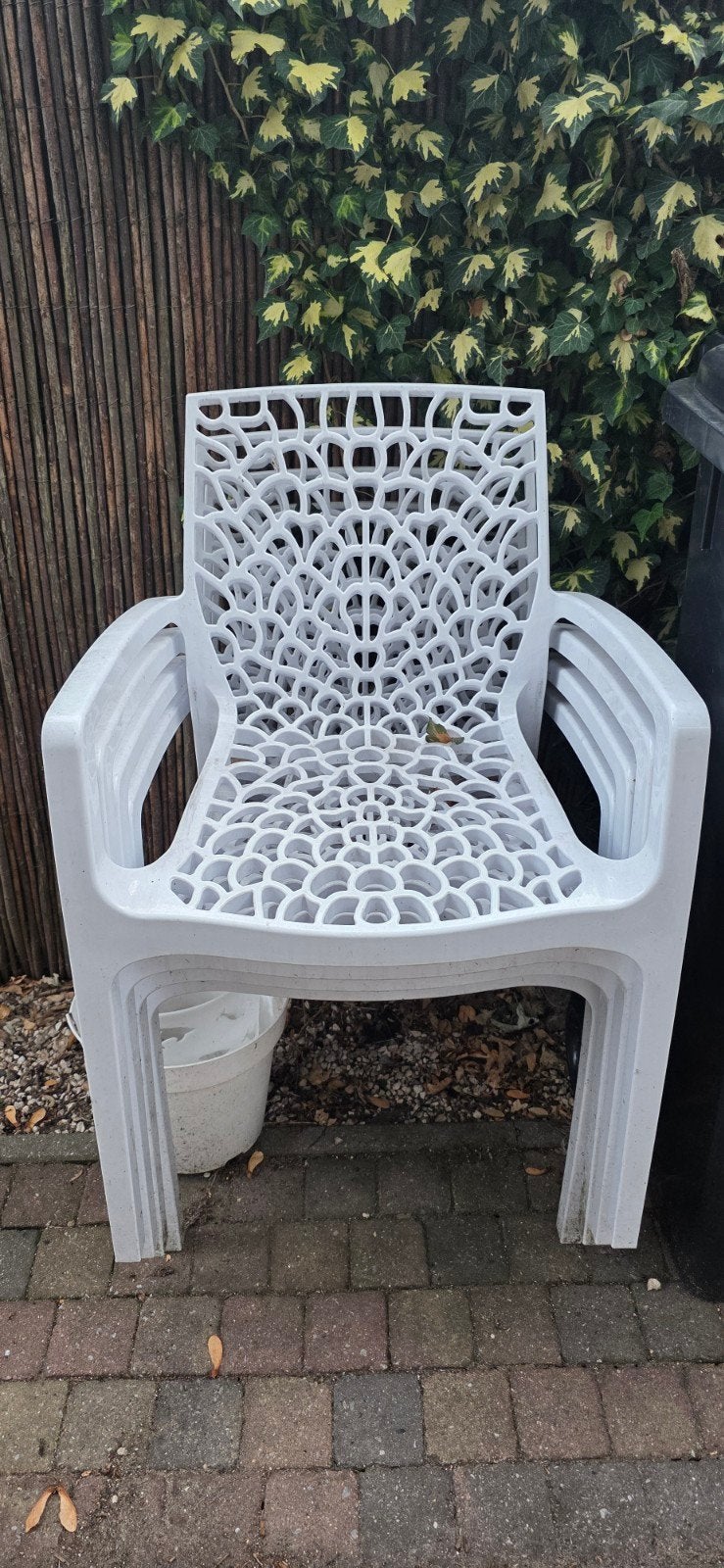 4 set tuinstoelen stapelbaar, Tuin en Terras, Ophalen, Stapelbaar