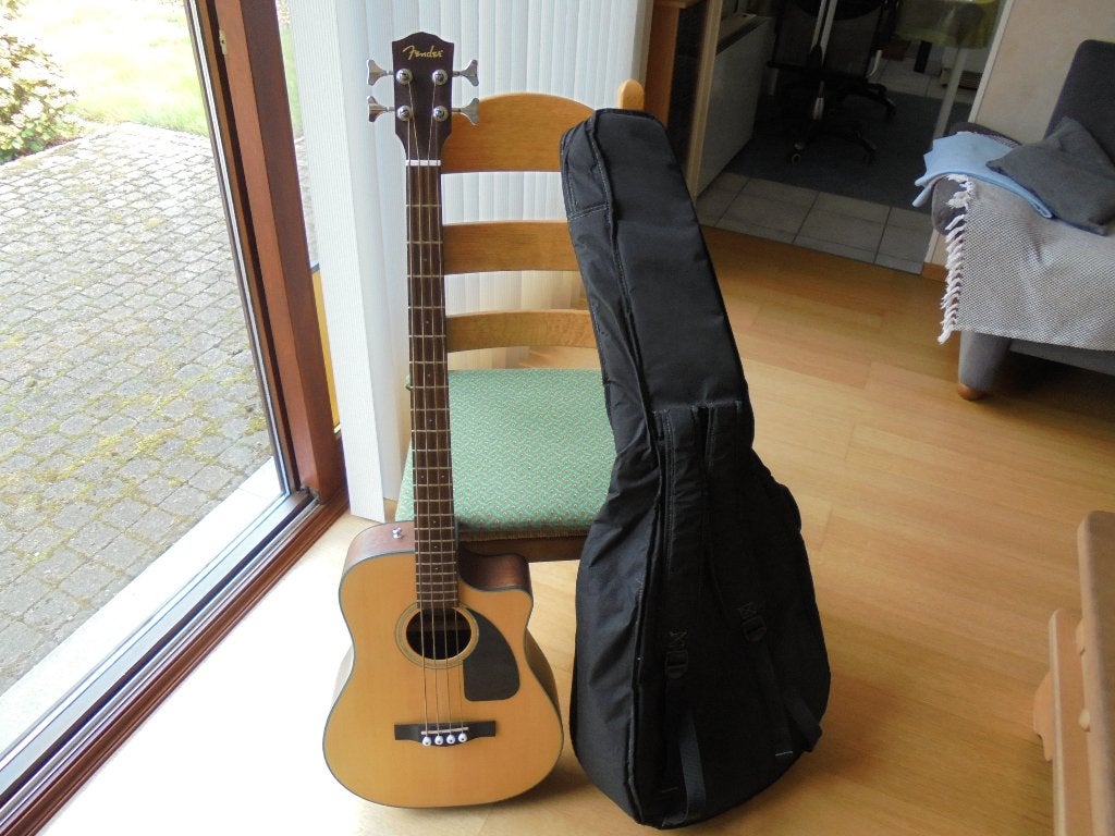 FENDER bass,acoustique et électrique FISHMANtuner,comme neuf, Musique & Instruments, Enlèvement, Comme neuf, Semi-acoustique