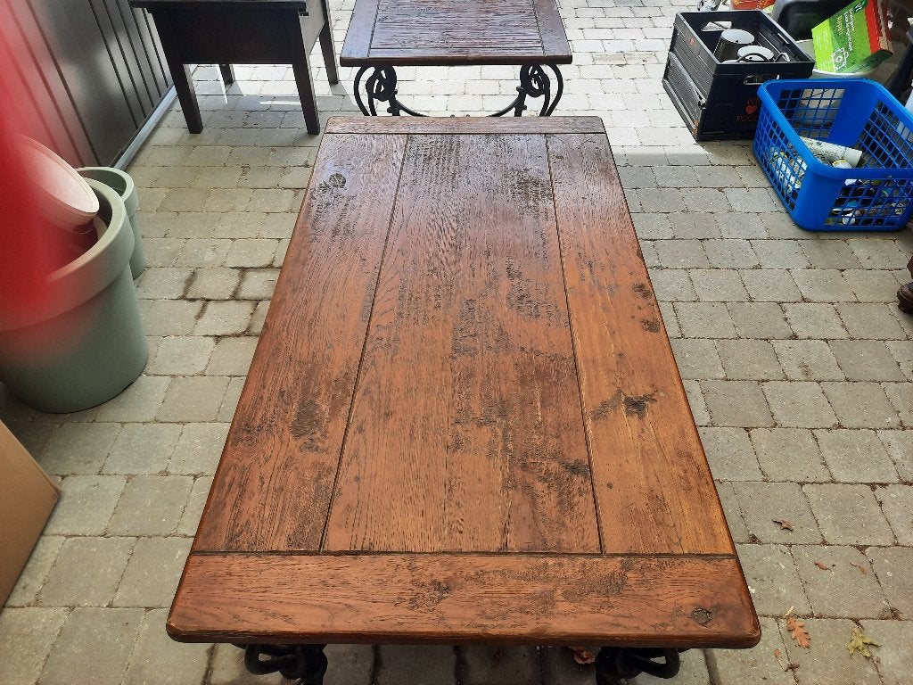 Massief eiken salontafels, Moins de 50 cm, 50 à 100 cm, Enlèvement, Utilisé
