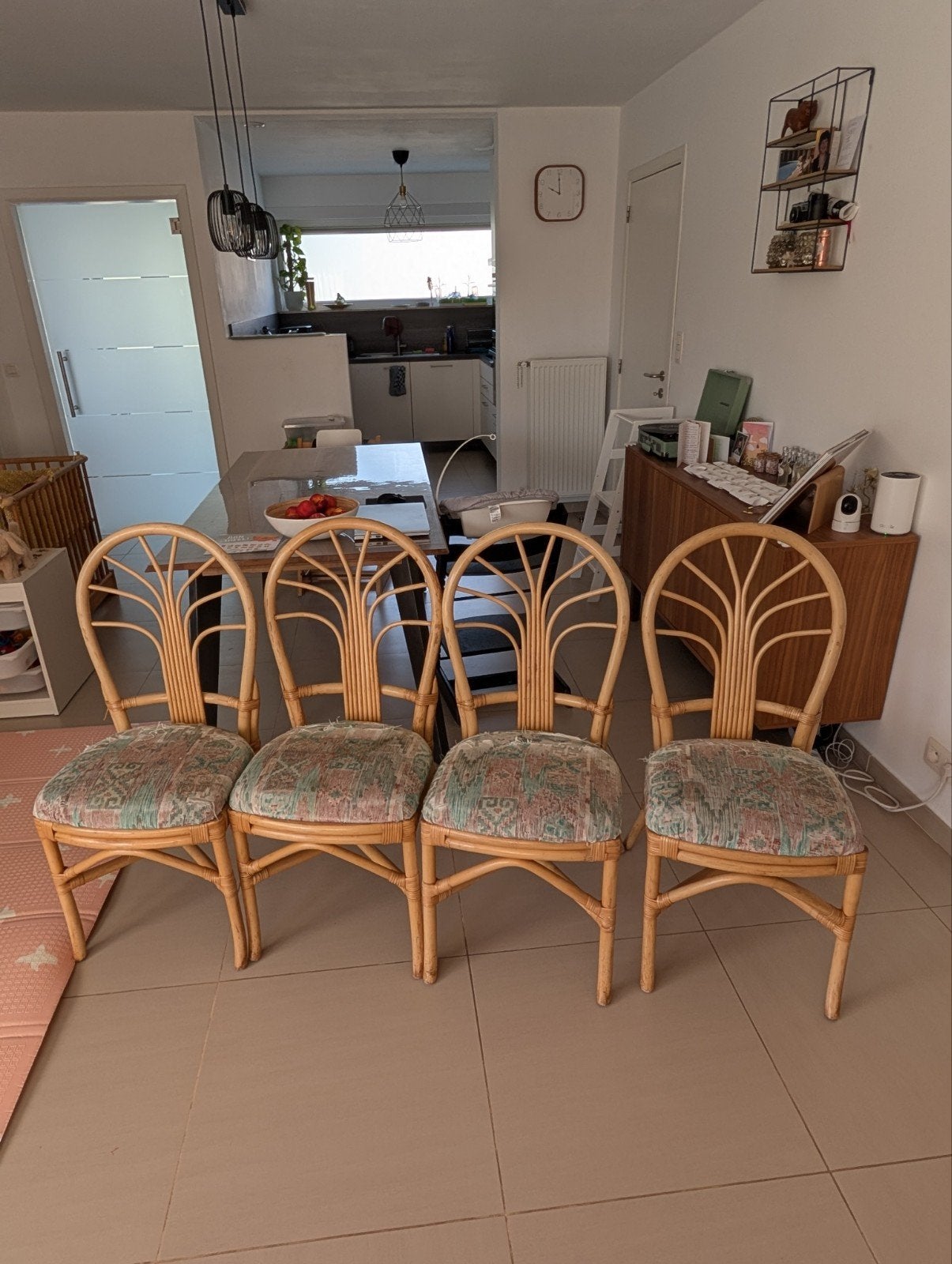 op te knappen vintage rotan stoelen, Ophalen, Gebruikt, Stof, Vijf, Zes of meer stoelen