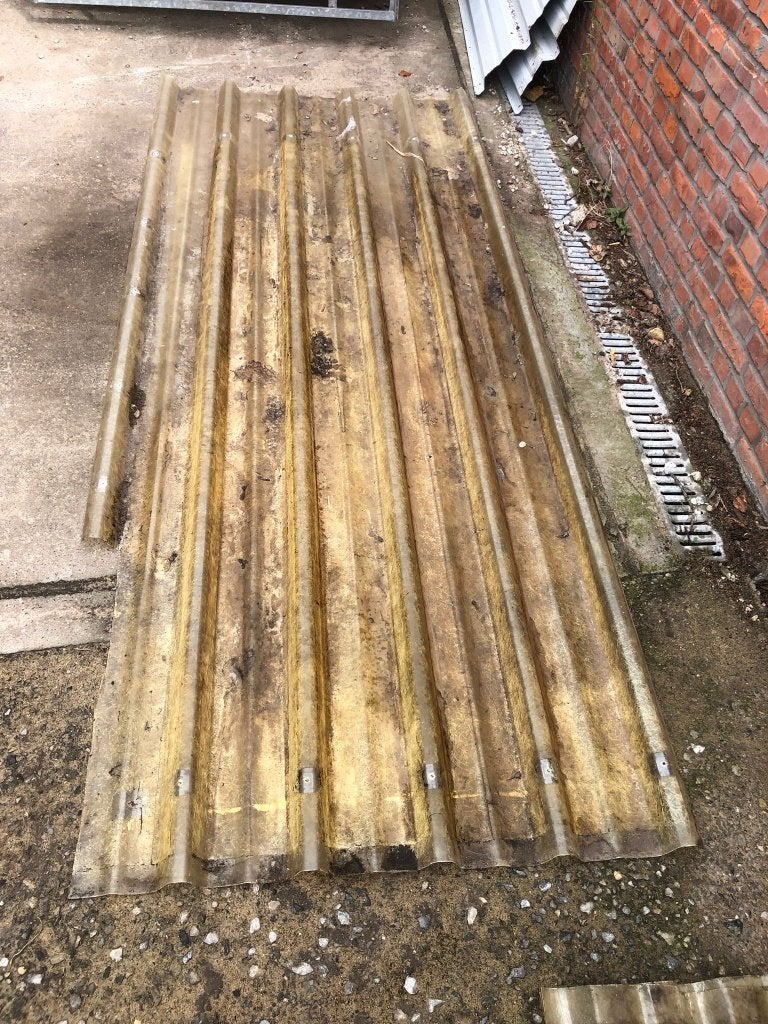 Polyester golfplaten, Bricolage & Construction, Tuiles & Revêtements de toit, Enlèvement, Utilisé, Synthétique, Tôle ondulée