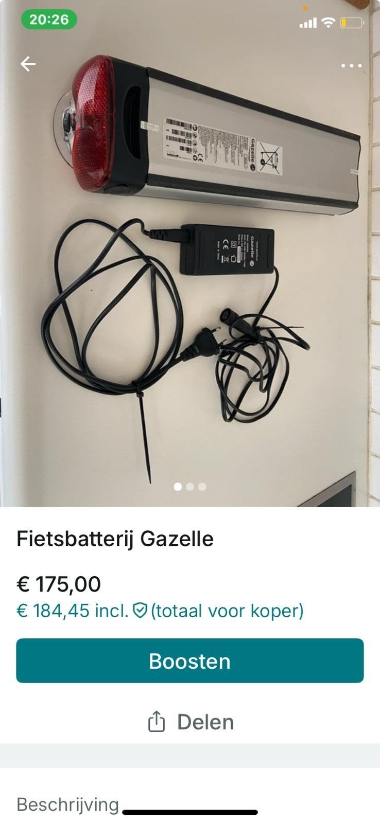 fiets batterij met lader, Fietsen en Brommers, Ophalen, Zo goed als nieuw