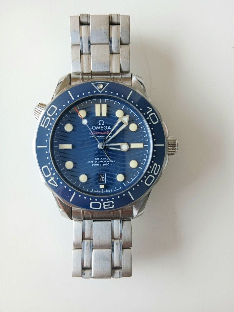 Horloge Omega sea master 300 blauw, Staal, Staal, Polshorloge, Ophalen of Verzenden