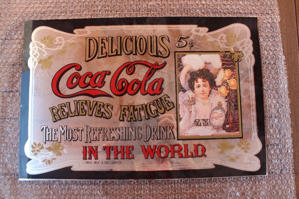glazen paneel van coca cola, Ophalen, Nieuw, Reclamebord