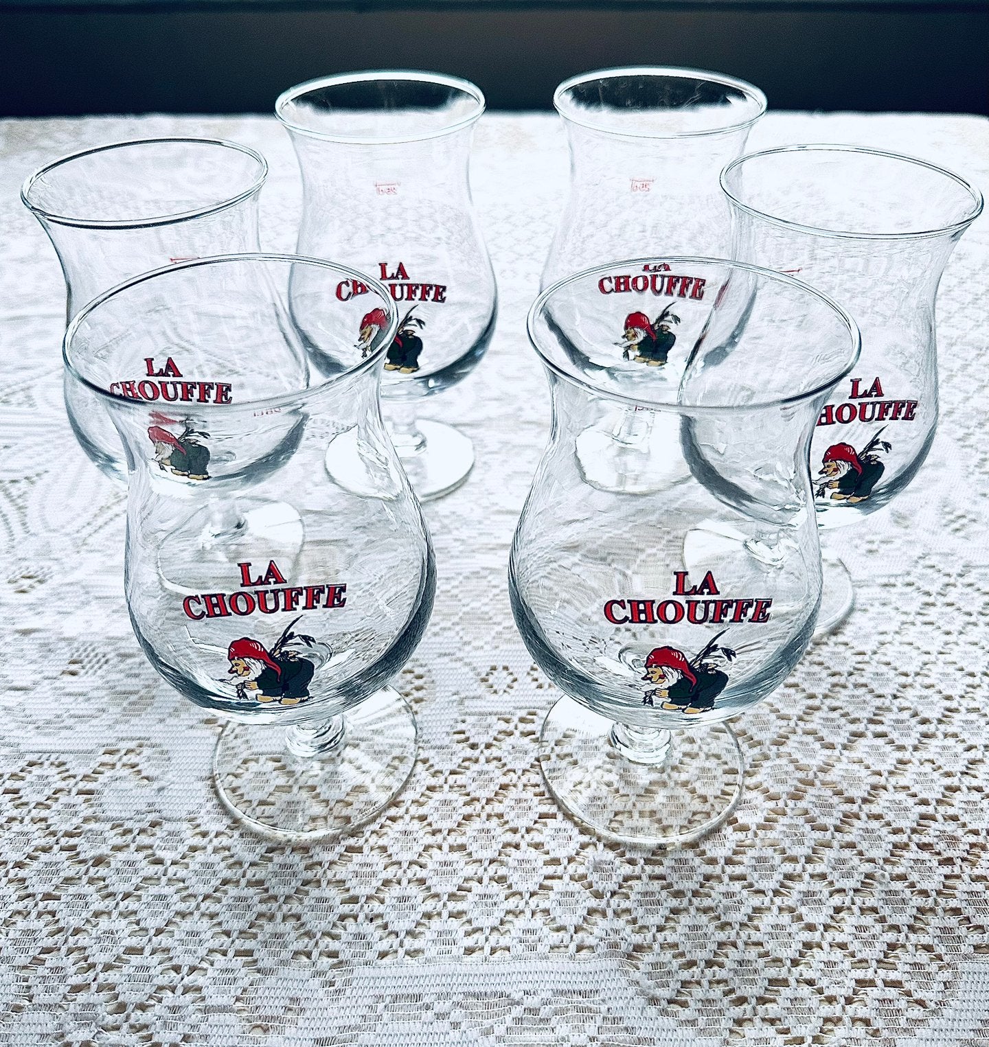 authentieke glazen van La Chouffe — Ardennes Belges., Verzamelen, Glas en Drinkglazen, Nieuw, Bierglas, Ophalen