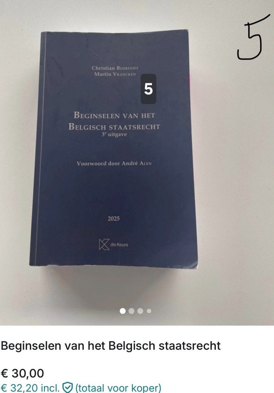 studieboek beginselen van het Belgisch staatsrecht 1ste jaar, Boeken, Ophalen