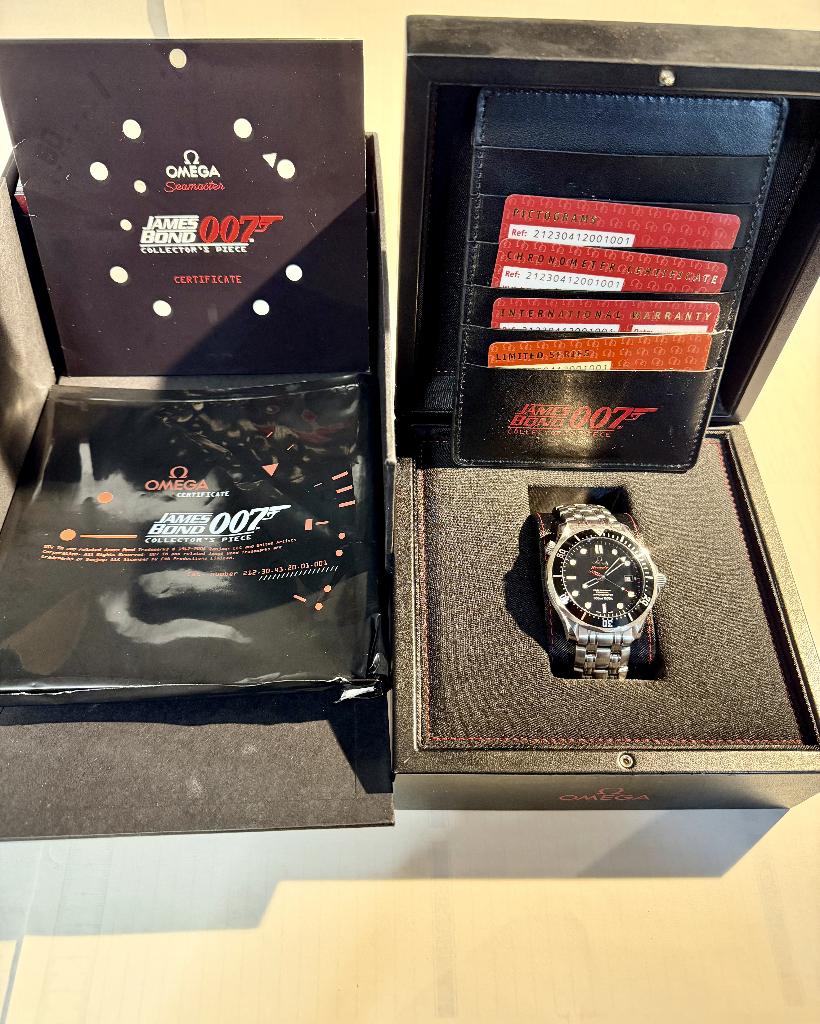 Omega 007 Seamaster Diver 300 M VOLLEDIGE SET, Handtassen en Accessoires, Horloges | Heren, Ophalen, Staal, Staal, Polshorloge