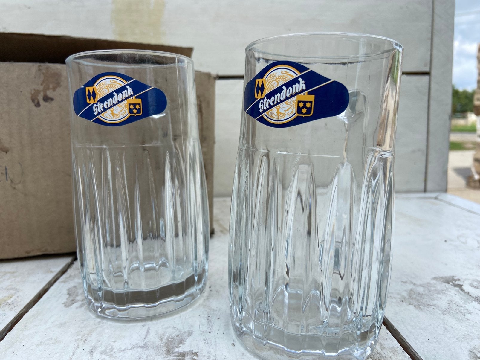 Steendonk bierglazen - bierglas met oor - 42 stuks, Ophalen, Zo goed als nieuw, Bierglas