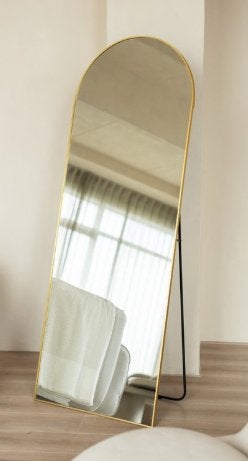 Miroir sur pied doré 160 x 60 cm, Maison & Meubles, Neuf, 50 à 75 cm, Ovale, 150 à 200 cm