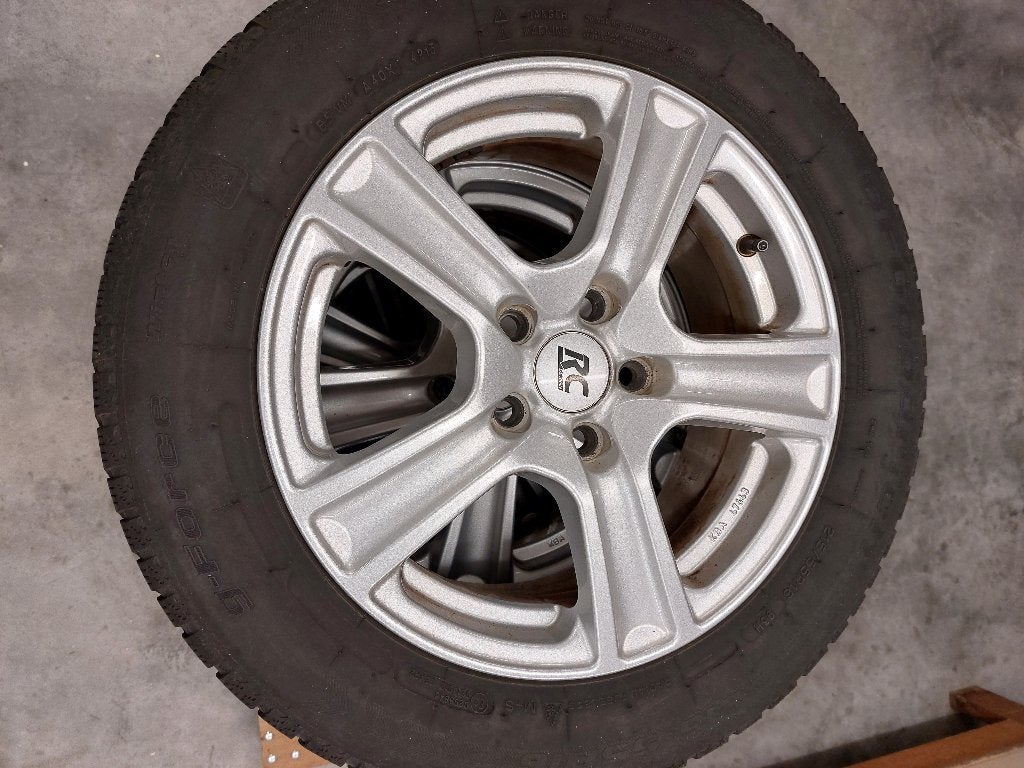 Set 16" velgen 5x108 met winterbanden., Pneus et Jantes, 16 pouces, Véhicule de tourisme, Enlèvement