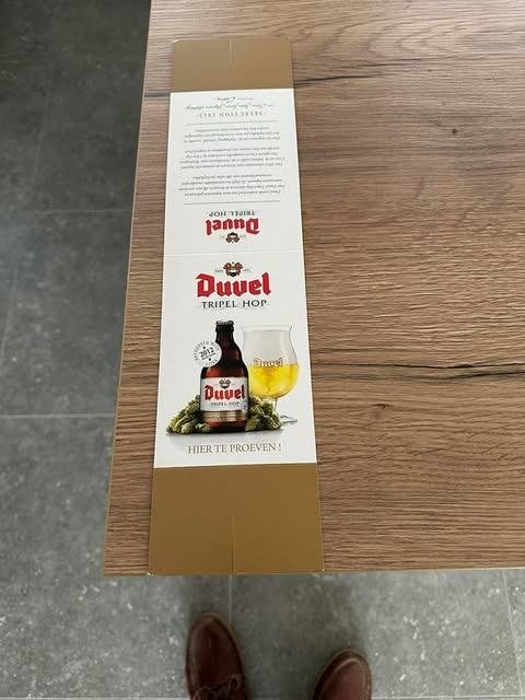 Carton publicitaire Duvel Triple Hop Table, Enlèvement, Neuf, Panneau, Plaque ou Plaquette publicitaire, Duvel