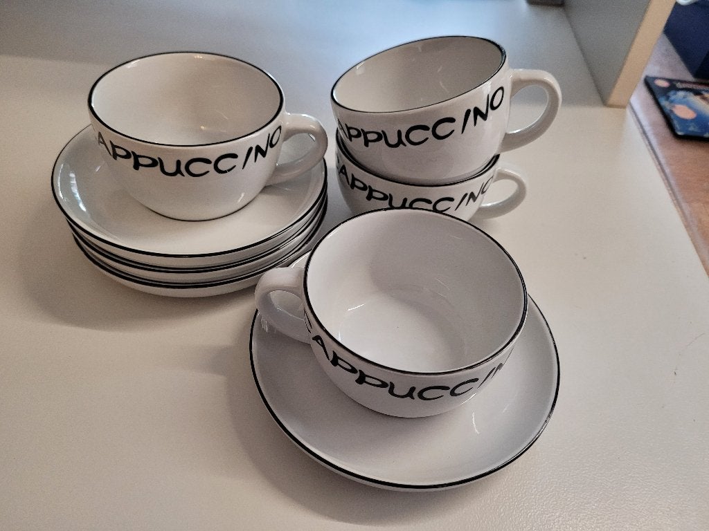 4 koffietassen “Cappuccino”, Ophalen, Gebruikt, Modern, Kop(pen) en/of Schotel(s)