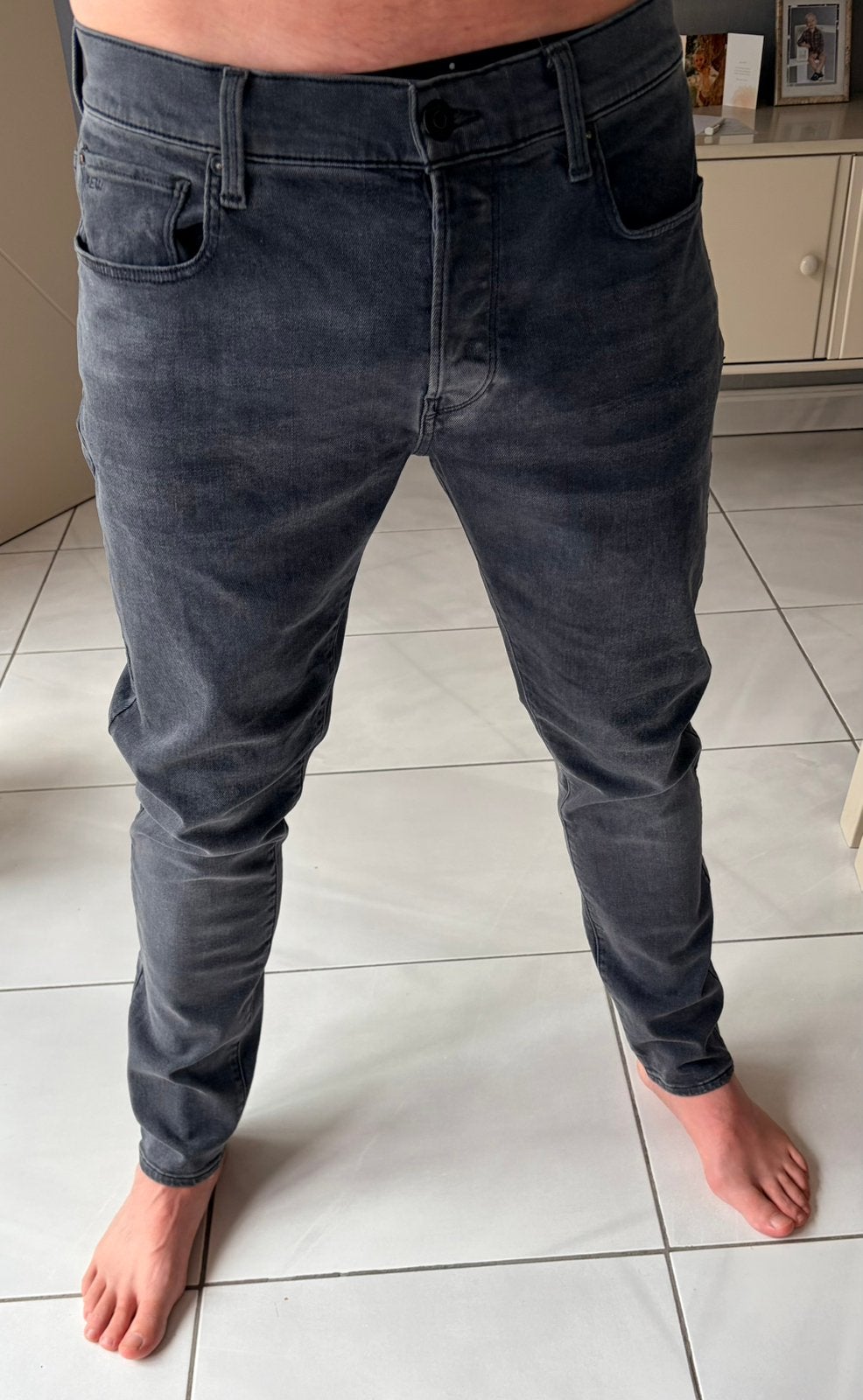 Mooie G-Star RAW 3301 Slim Jeans (Grijs) w33/l32, Kleding | Heren, Spijkerbroeken en Jeans, Ophalen of Verzenden, Zo goed als nieuw
