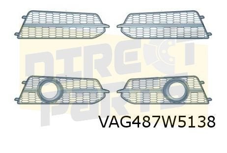 Audi A6 (3/11-5/16) voorbumpergrille Rechts (+ml) (9B9 satij, -, -, Nieuw, Audi