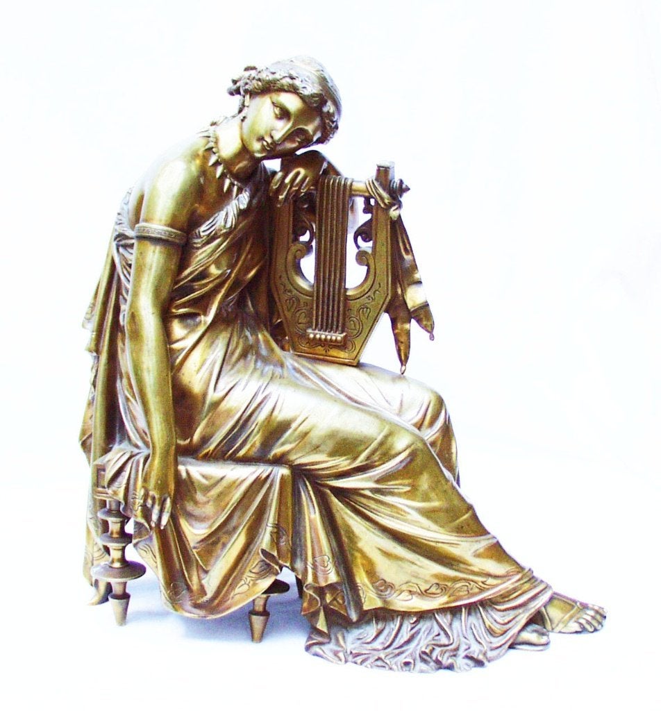Statue d'horloge ancienne en bronze LAURENT., Enlèvement ou Envoi