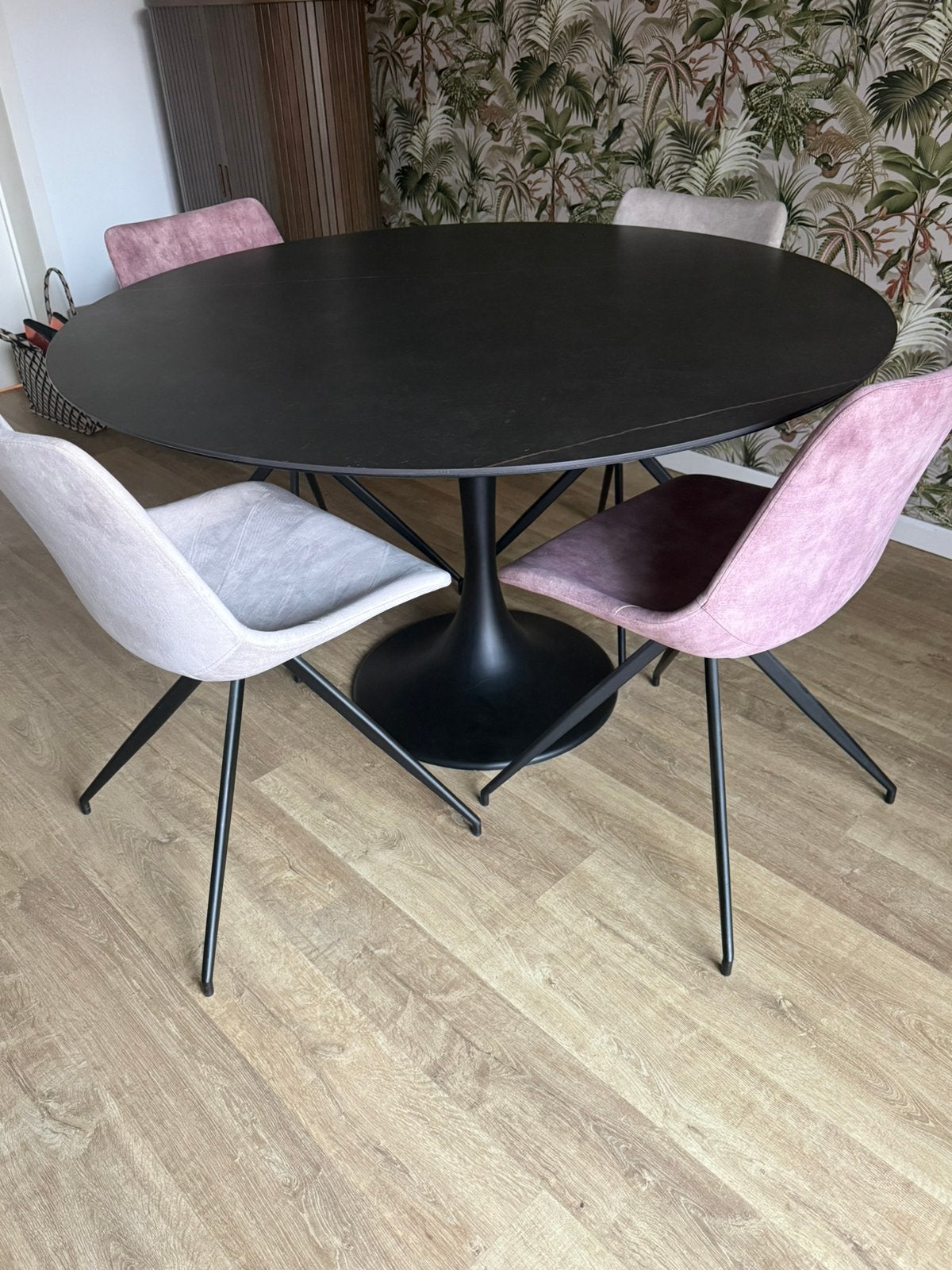 Eettafel met 4 stoelen, Enlèvement, Comme neuf