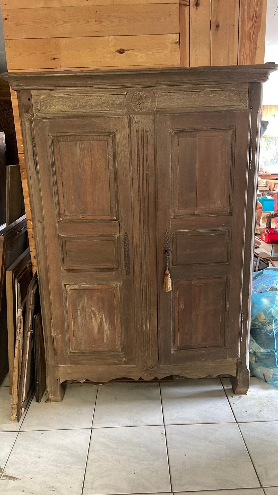 Franse eiken kast, Antiek en Kunst, Ophalen