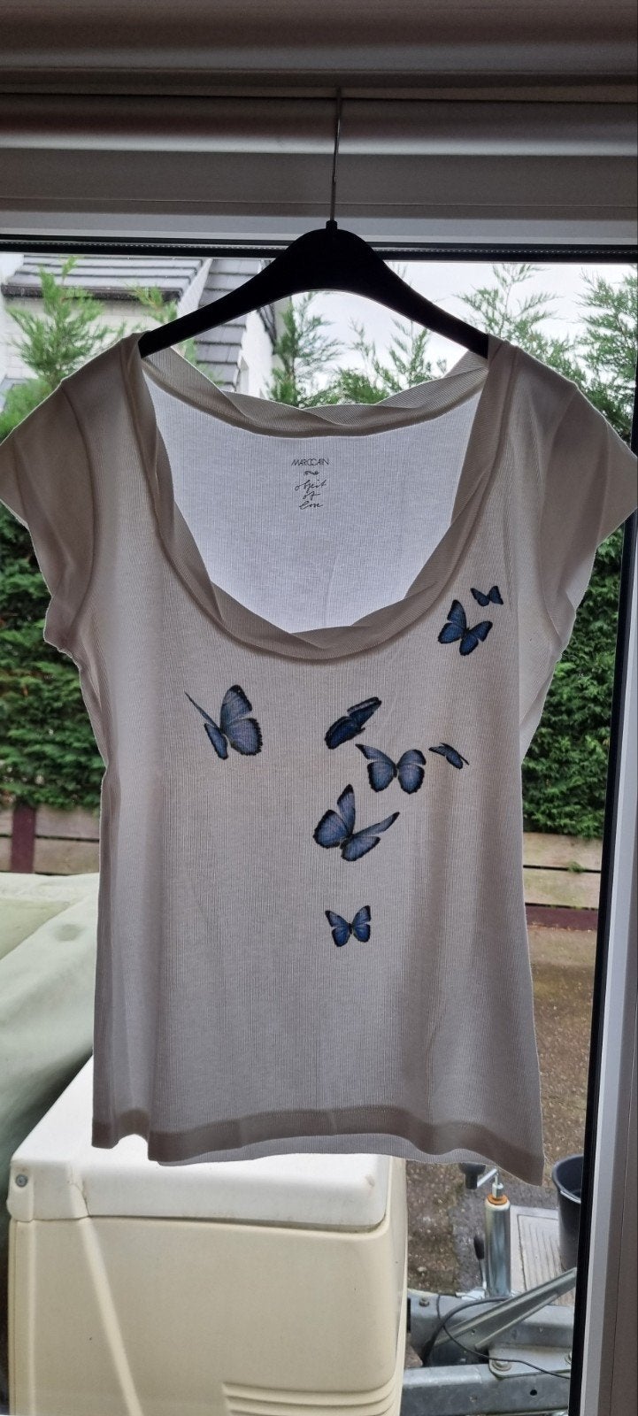 Marccain de vlinder, Kleding | Dames, Ophalen, Wit, Zo goed als nieuw, Korte mouw