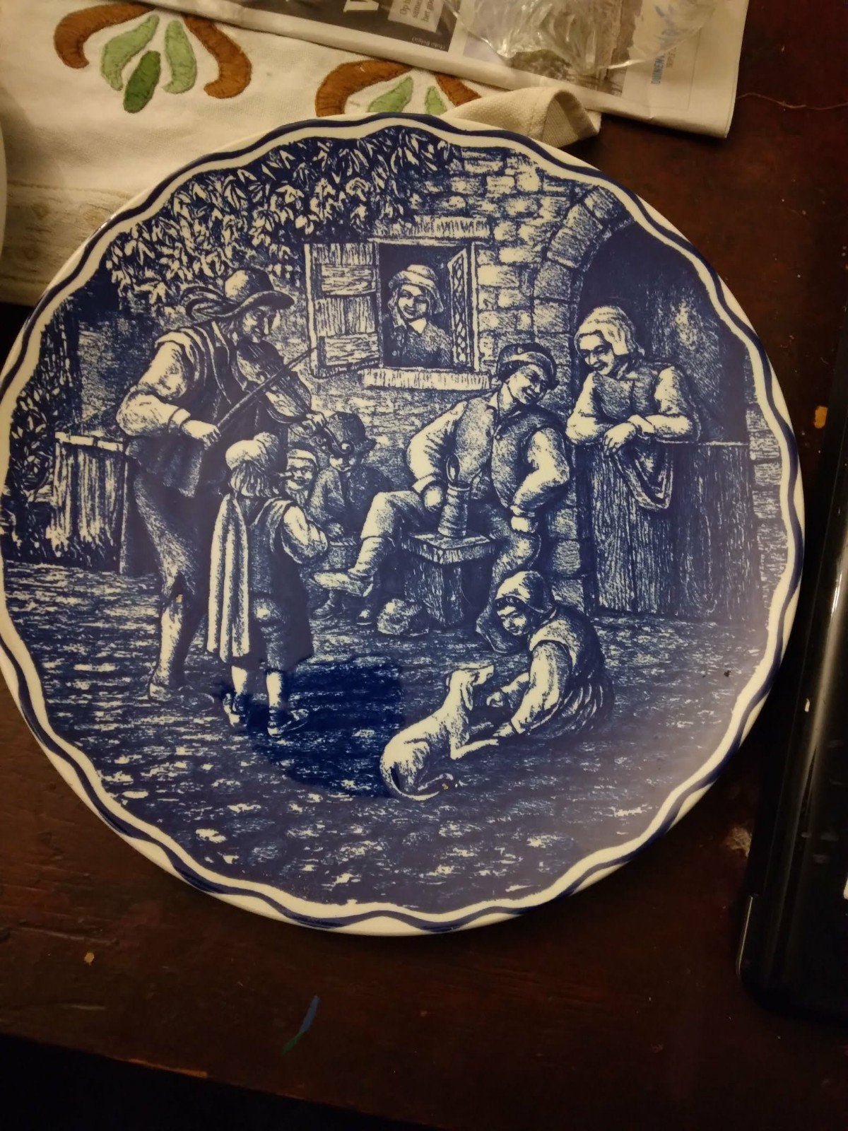 Delfts Blauw Wandbord Boch Belgium - (Vintag, Antiek en Kunst, Ophalen