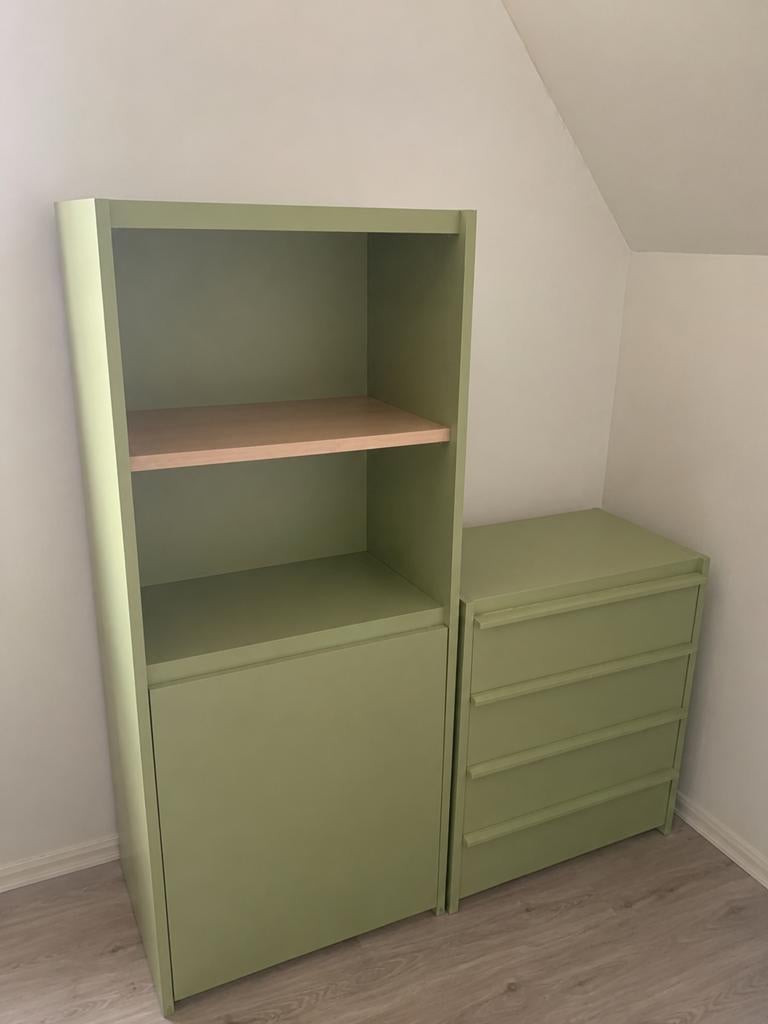 Ensemble d'armoires vert clair - Gratuit, Maison & Meubles, Armoires | Bibliothèques, Avec tablette(s), Enlèvement, Utilisé, 50 à 100 cm