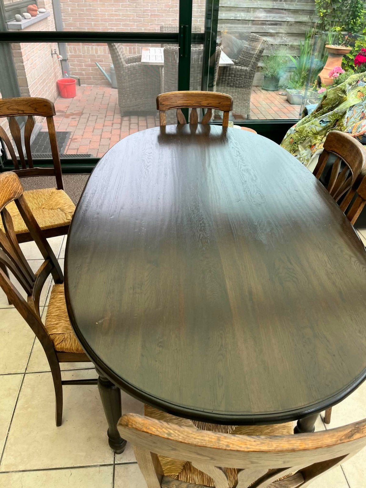 Belle table à manger en bois avec 6 chaises, Enlèvement