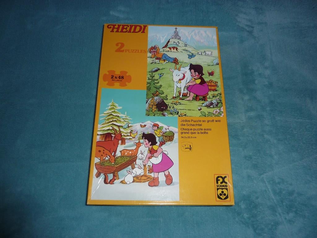 Puzzles Vintage "Heidi" (48 pièces/puzzle) 34,5cm x 22,5cm, Enlèvement, Autres personnages, Comme neuf, Autres types