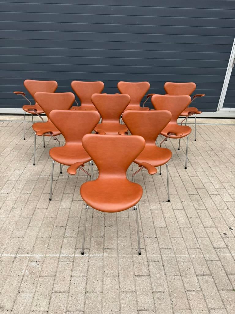 10 Fritz Hansen series 7 Vlinderstoelen Arne Jacobsen 10/10!, Huis en Inrichting, Ophalen of Verzenden, Leolux vitra togo møller sede artifort cassina b&b italia edra