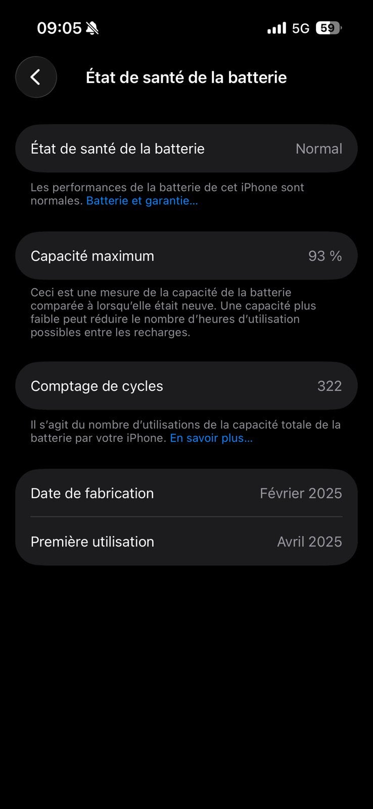 iPhone 16 128 Go Rose – état neuf – garantie – batterie 93%, Télécoms, 128 GB, Rose, IPhone 16, Comme neuf