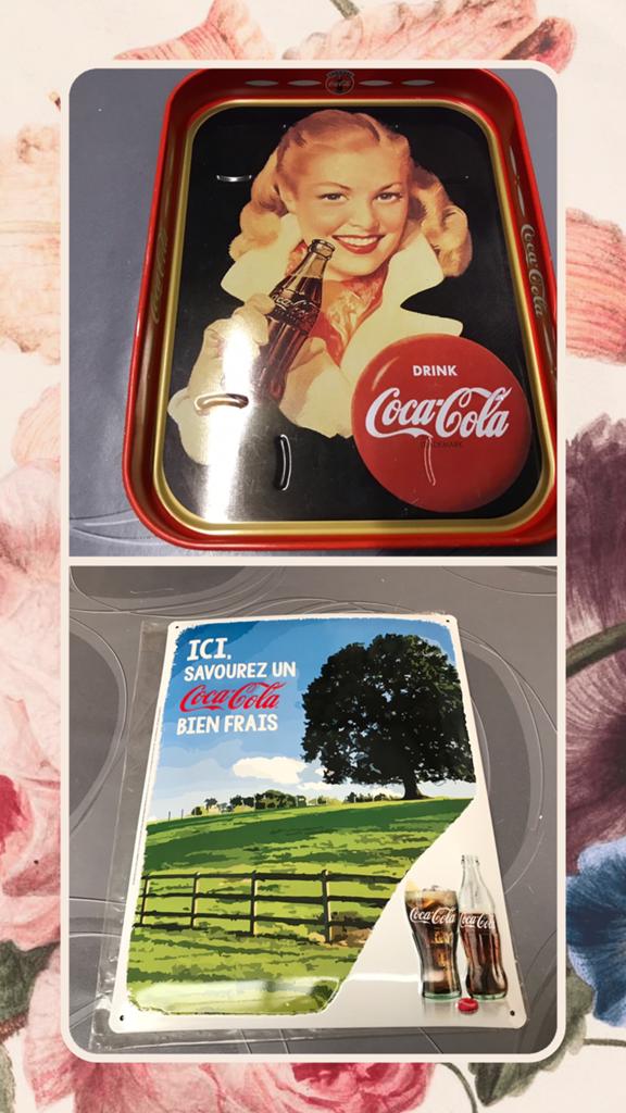 Coca-Cola reclamebord+plateau, samen 10€, Ophalen of Verzenden, Zo goed als nieuw, Reclamebord
