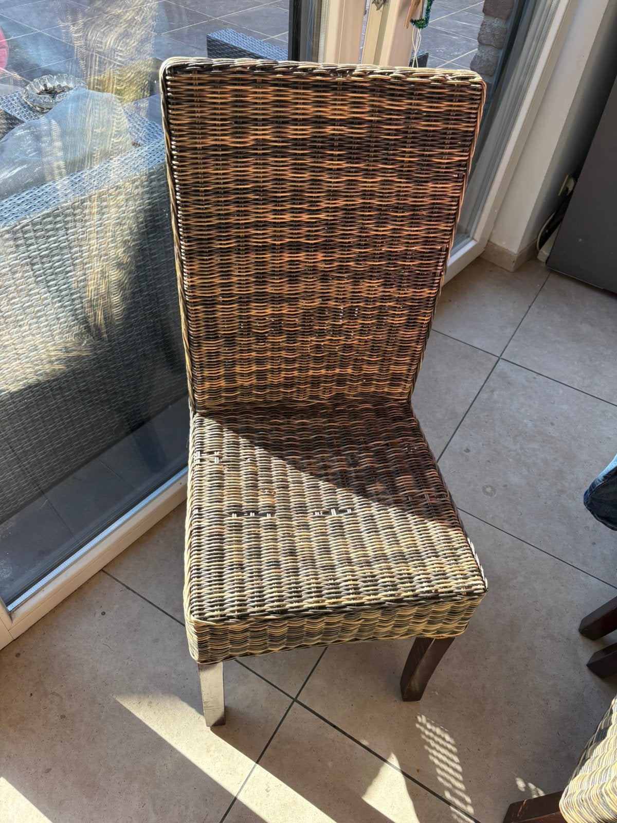 6 chaises de salle à manger, Maison & Meubles, Chaises, Osier ou Rotin, Brun, Enlèvement, Cinq, Six Chaises ou plus