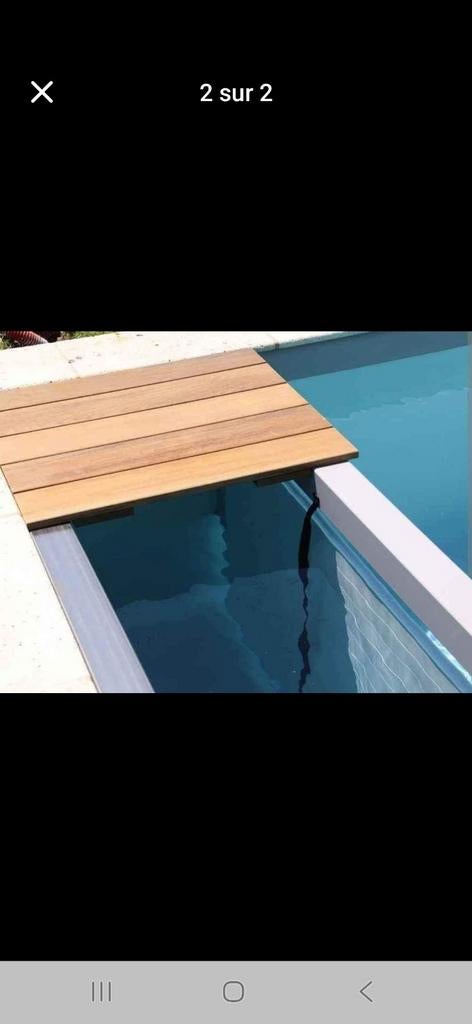 Paroi cache volet piscine. Glissière inox 1m/4m., Enlèvement