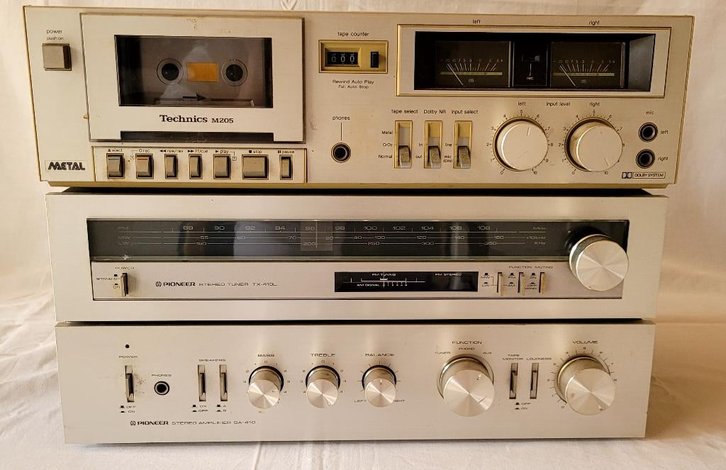 Pioneer SA-410 + TX-410L + CS-343 + Technics RS-M205, Haut-parleurs, Enlèvement ou Envoi, Composants en vrac, Pioneer