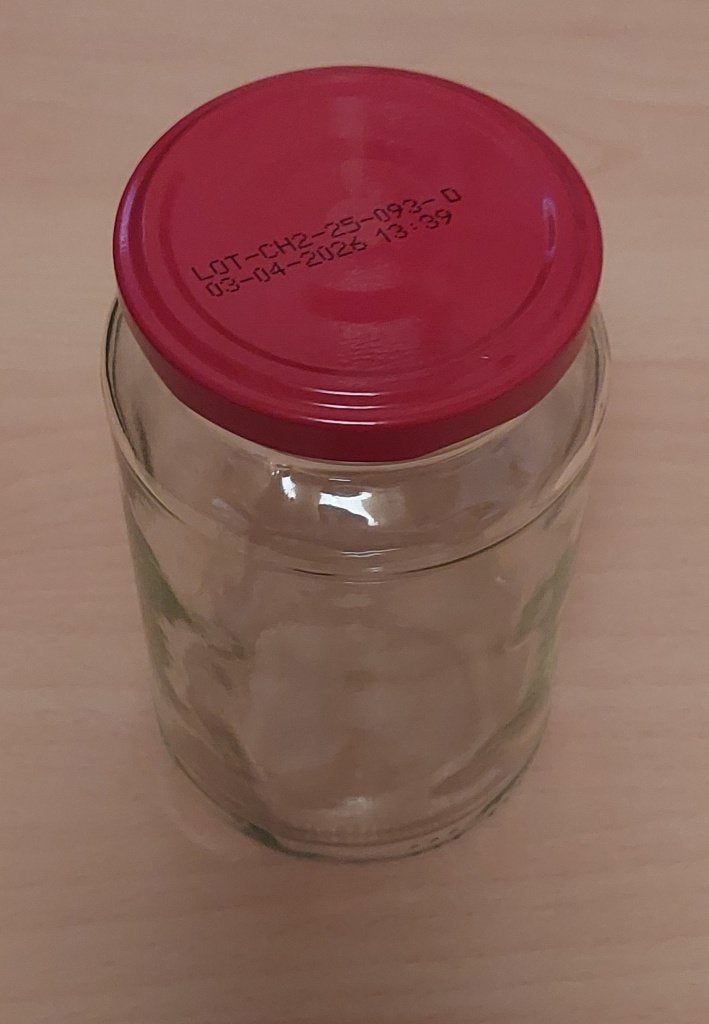 38 glazen potten voor confituur of dergelijke, Ophalen, Gebruikt, Glas, Pot, Bus of Blik