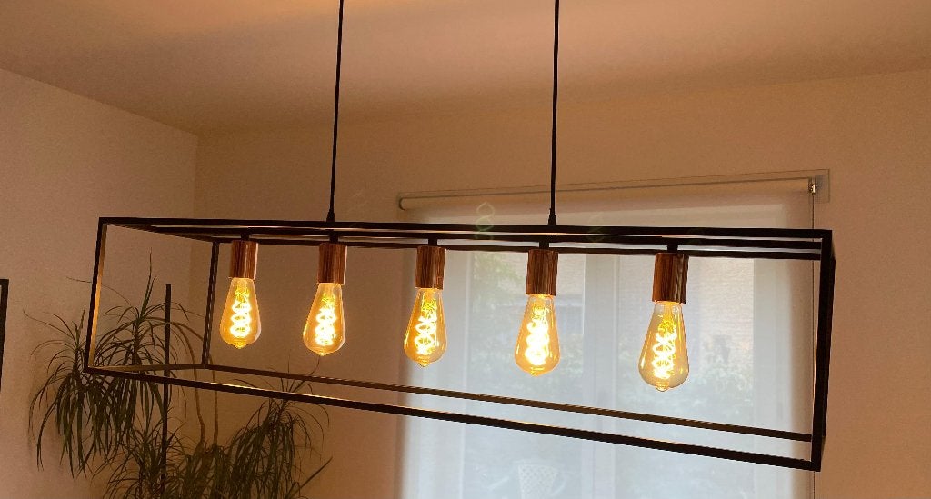 Luster living 5 led-lampen, Huis en Inrichting, Lampen | Hanglampen, Ophalen, Zo goed als nieuw, Metaal, Modern