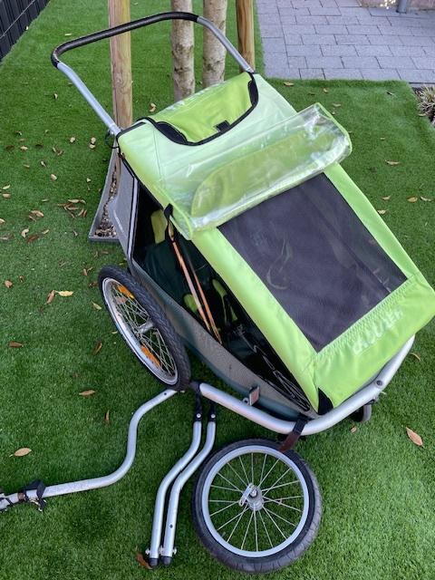 croozer fietskar/wandelkar voor 2 kinderen met toebehorenr, 40 à 60 kg, Pliable, Enlèvement, Utilisé