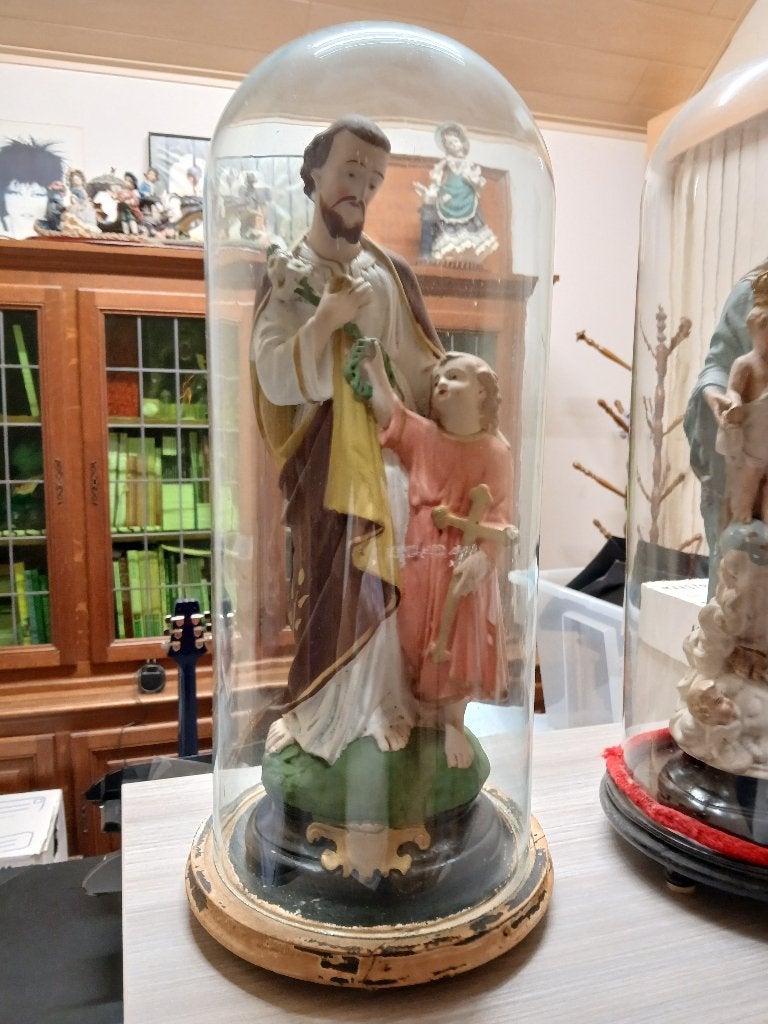 2 GLAZEN STOLPEN MET ELK 1 BEELD, Enlèvement, Utilisé