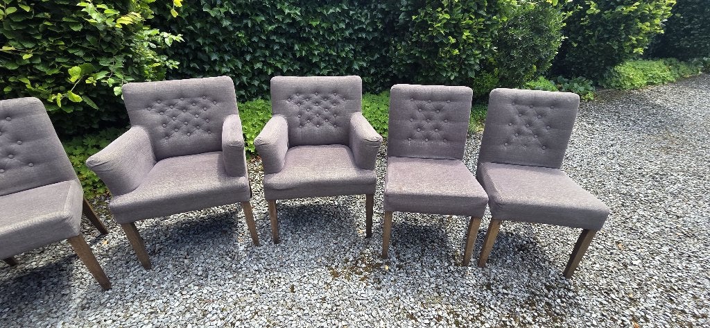 Set stoelen, Huis en Inrichting, Ophalen, Gebruikt, Grijs, Vijf, Zes of meer stoelen