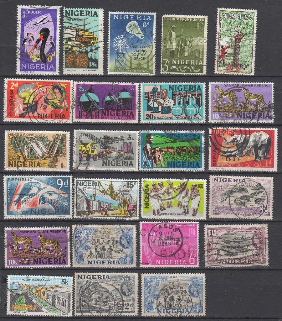 Nigeria - Set 24 stuks, Postzegels en Munten, Postzegels | Afrika, Verzenden, Nigeria
