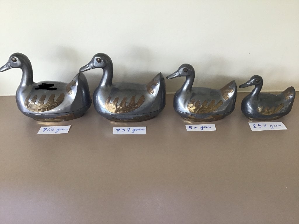 4 tinnen (?) eendjes voor 24 euro samen, Ophalen of Verzenden, Zo goed als nieuw