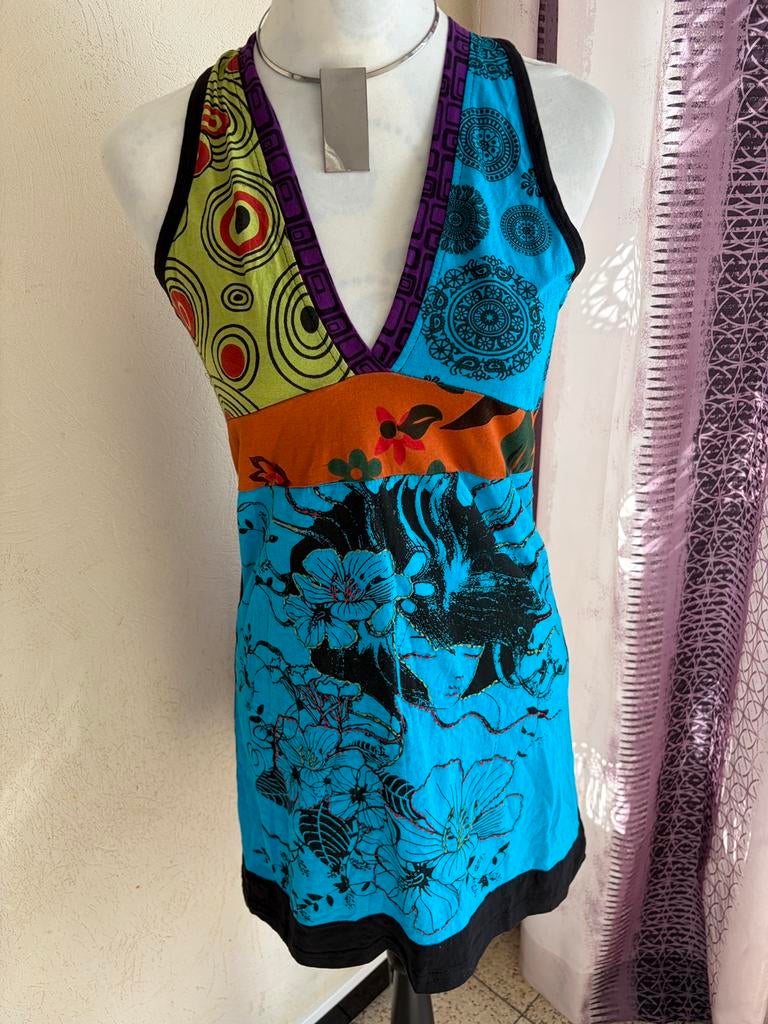Robe artisanale patchwork Suruchi – 100 % coton – Taille M, Neuf, Taille 38/40 (M), Enlèvement ou Envoi, Autres couleurs
