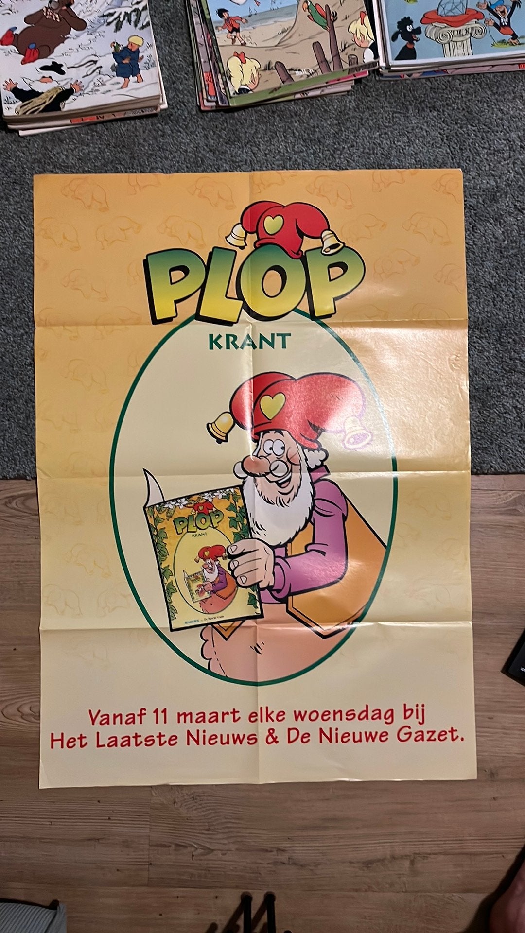 Affiche: PLOP KRANT. ''Vanaf 11 maart elke woensdag”, Verzamelen, Ophalen of Verzenden, Zo goed als nieuw