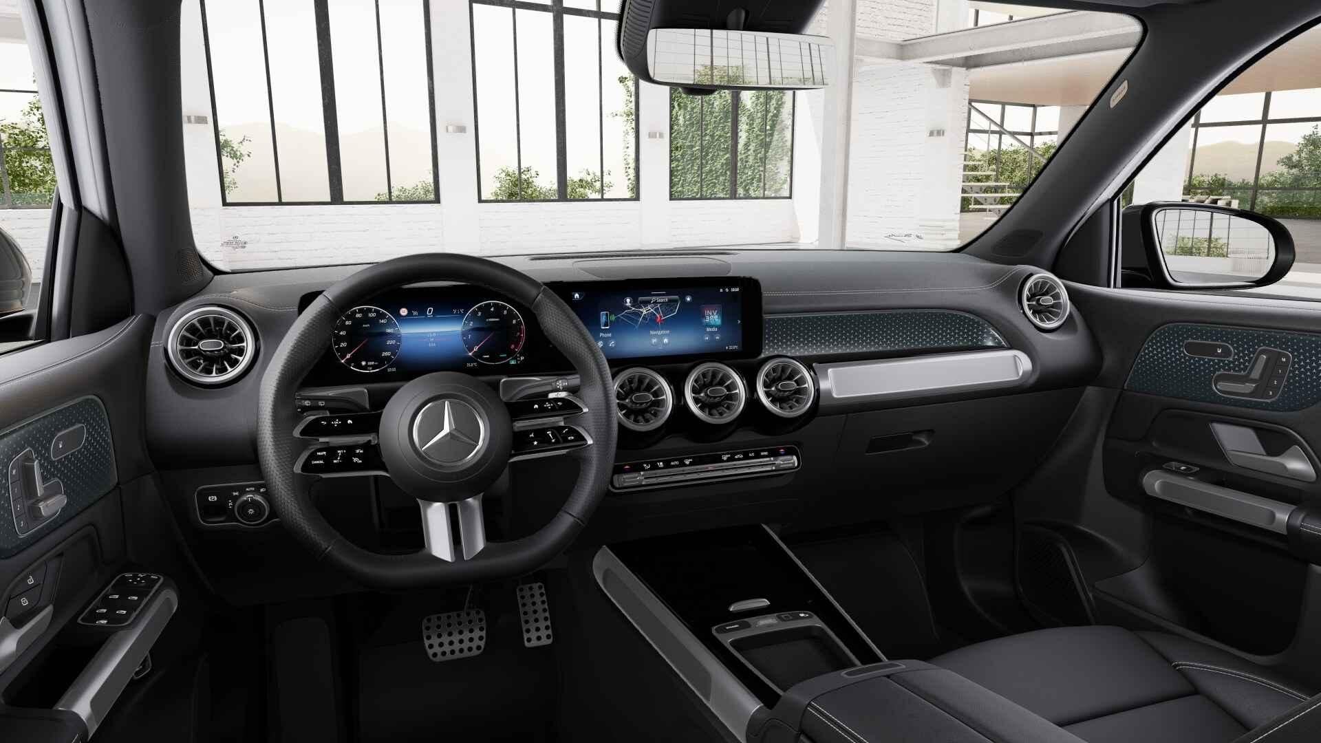 Mercedes-Benz GLB-Klasse 200 AMG Line | Panoramisch Dak | Tr, Auto's, Mercedes-Benz, Stof, Zwart, Wit, 120 kW