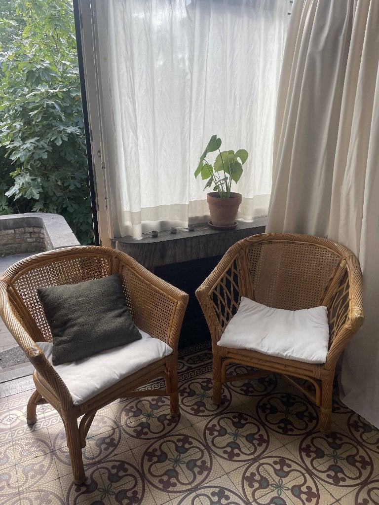 Fauteuils osier/rotin, Maison & Meubles, Moins de 75 cm, Osier ou Rotin, Vintage, Bohème, Enlèvement