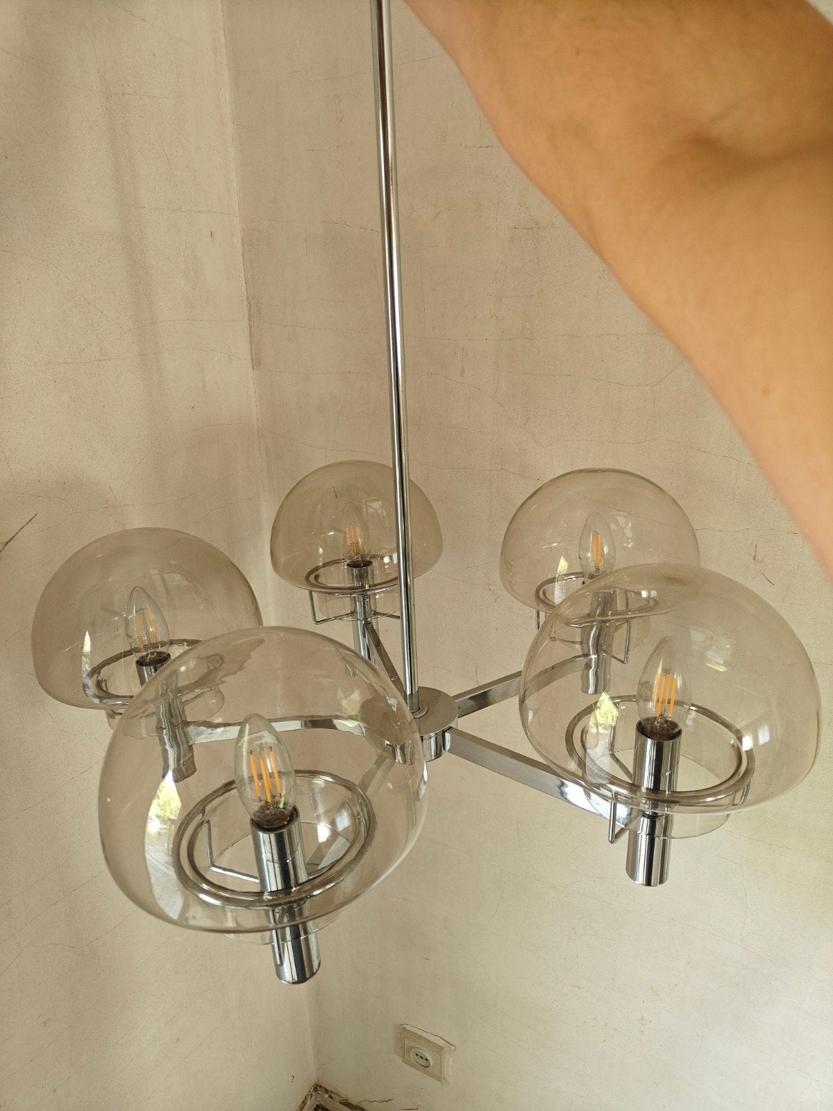 Italiaanse lamp, Huis en Inrichting, Ophalen, Gebruikt, E14 (klein), Glas