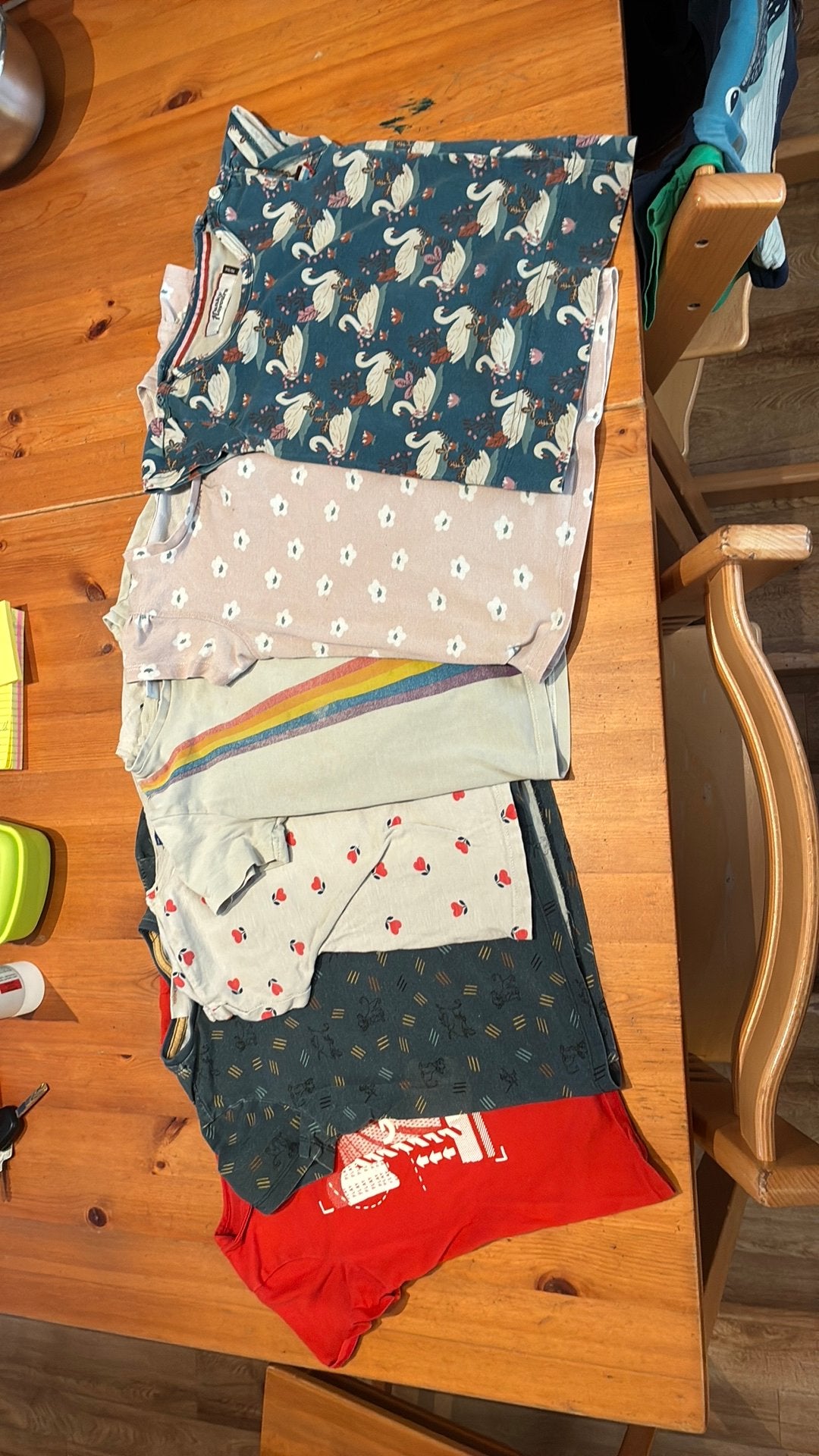 Zes t-shirts maat 110, Enlèvement, Utilisé, Fille, Chemise ou À manches longues